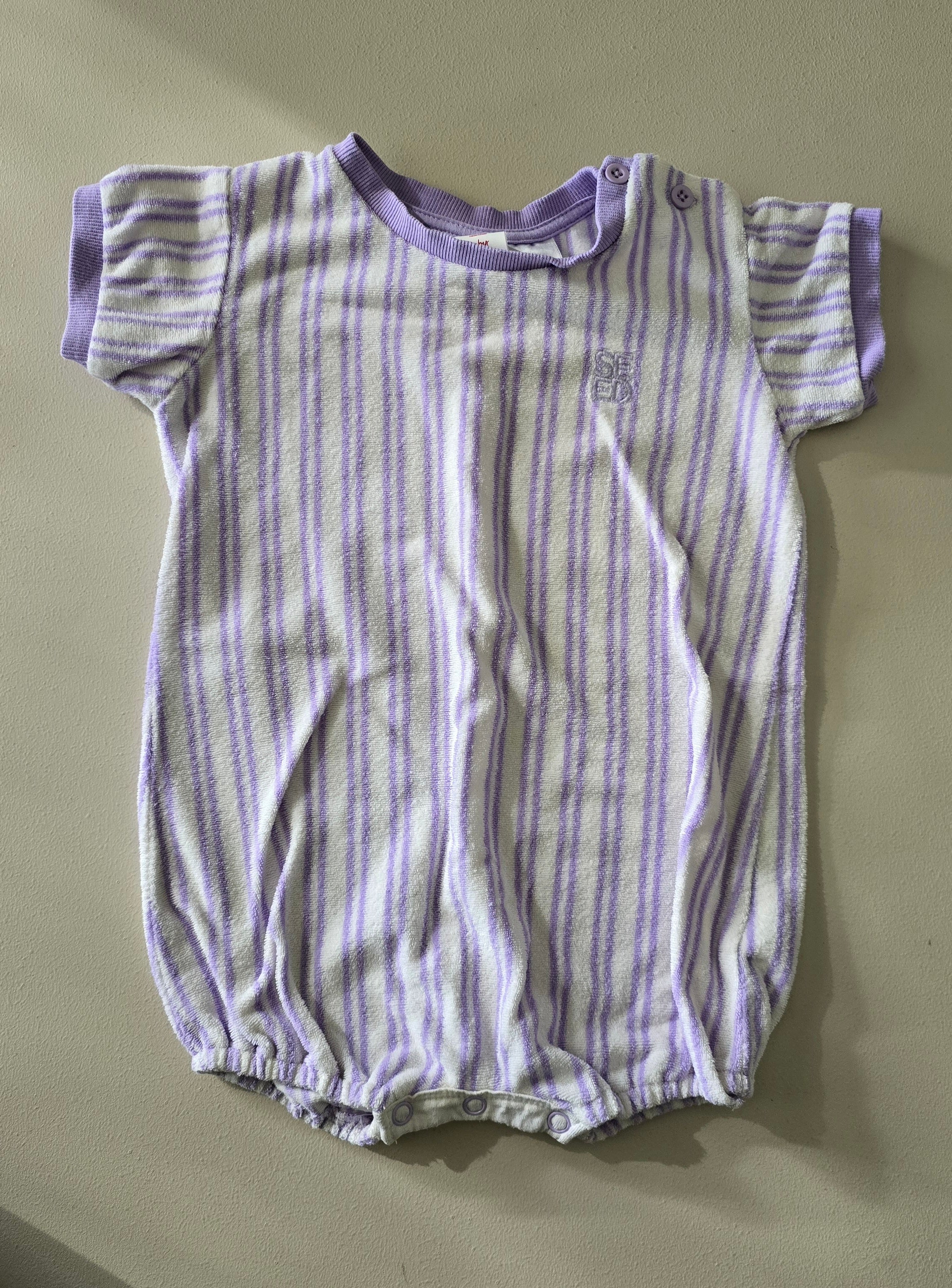 Seed Terry Towel Short sleeve romper (12-18m)