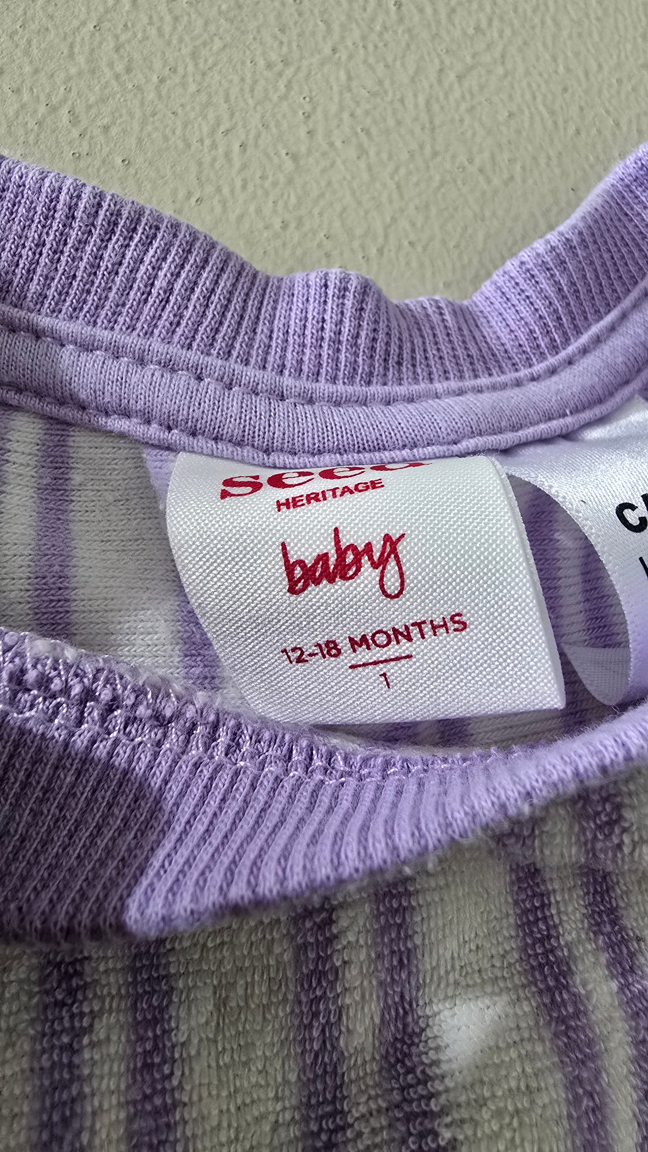 Seed Terry Towel Short sleeve romper (12-18m)