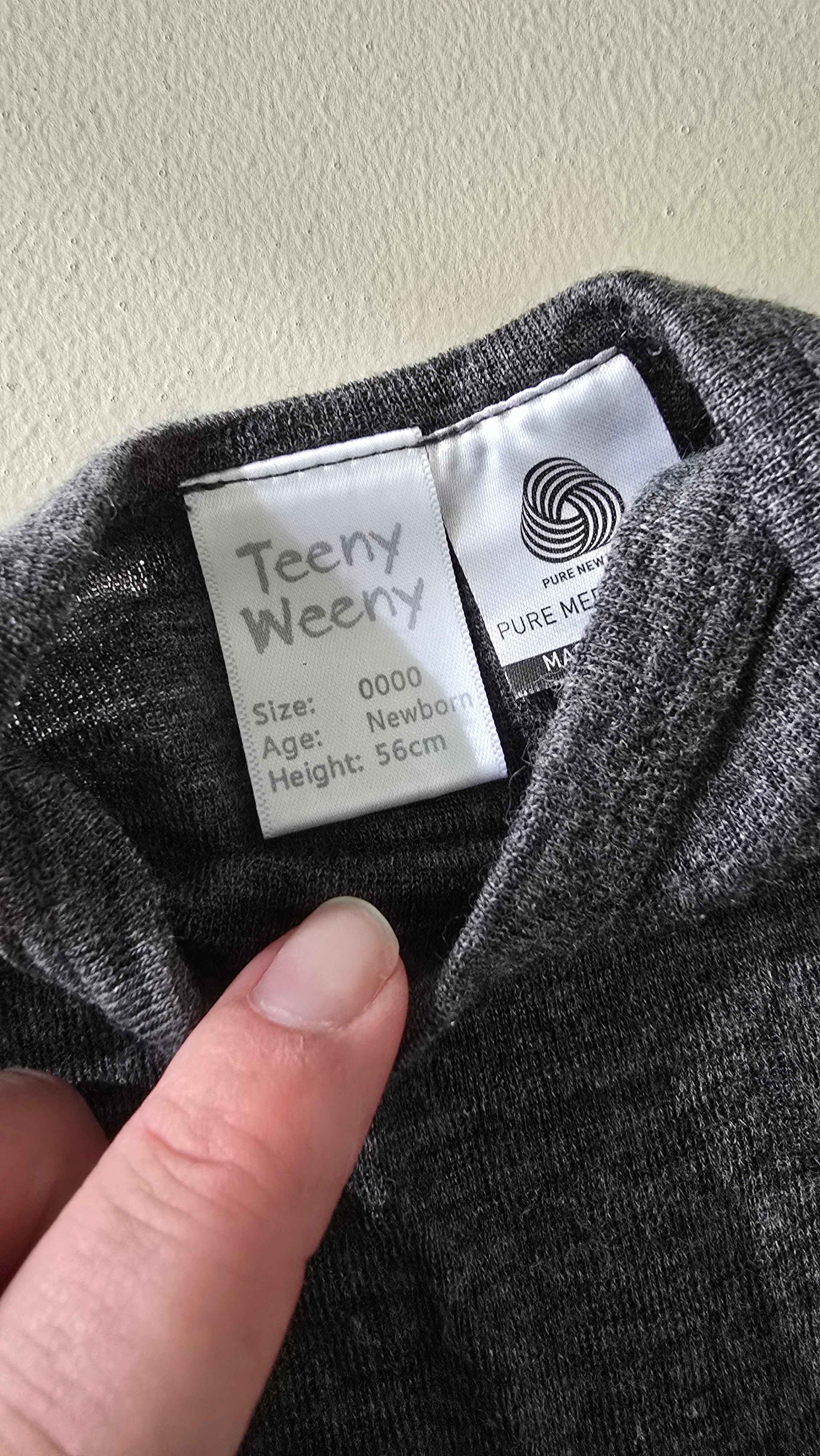 Teeny Weeny Grey Onesie (Newborn)