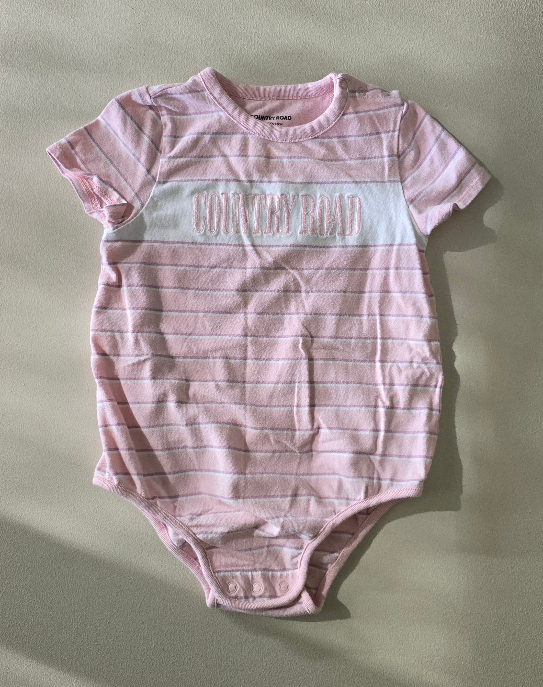 Country Road Striped Romper (12-18m)