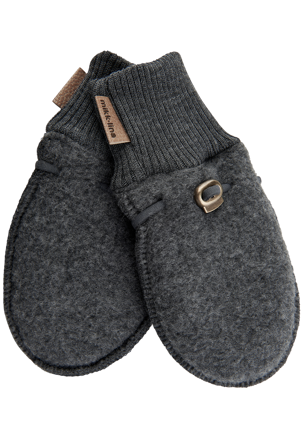 Mikk-Line | Brushed Wool Mittens Anthracite
