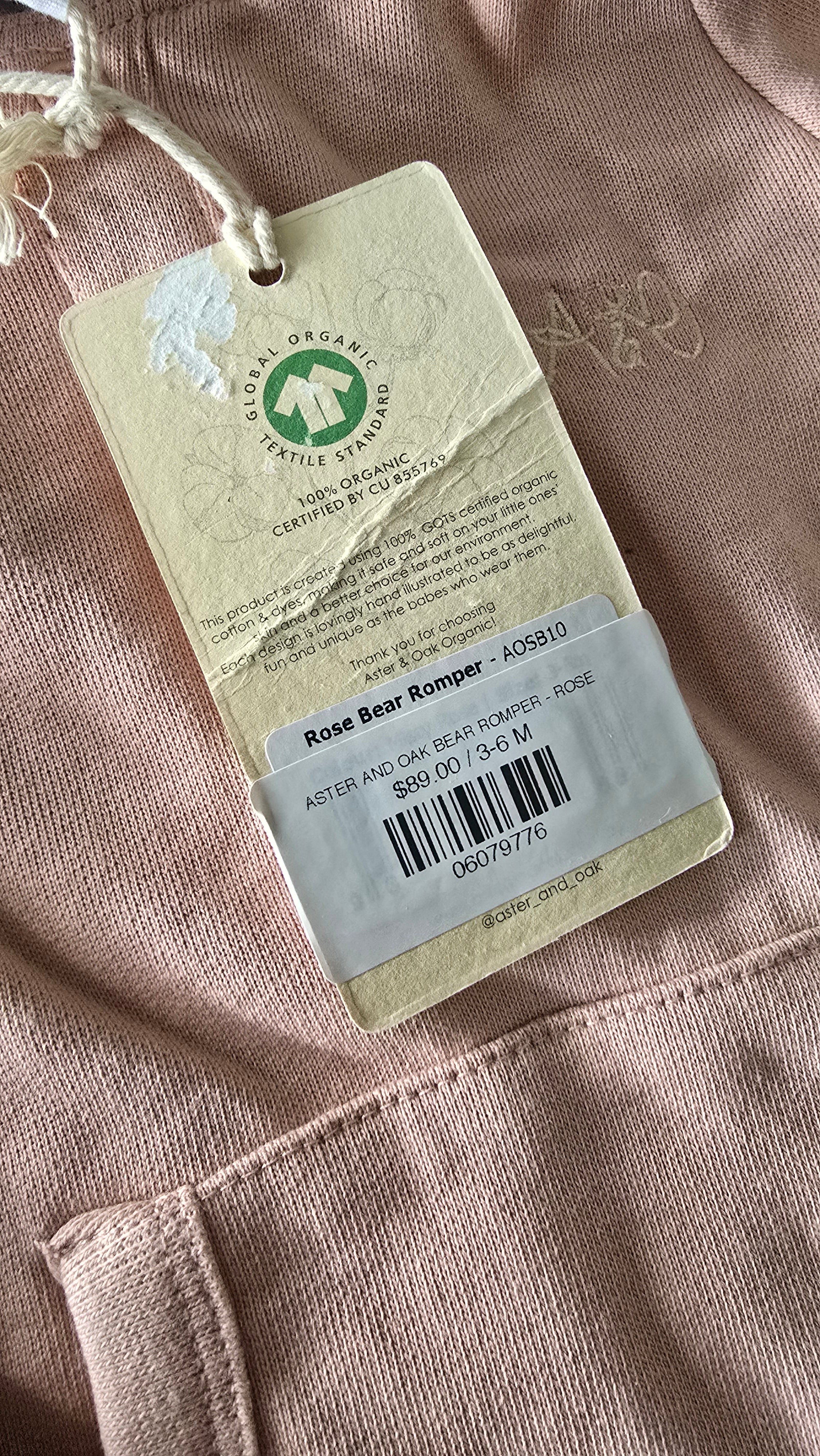 Aster and Oak Bear Romper (3-6m)