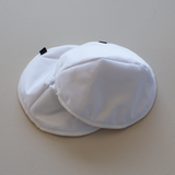 Kekoa contoured night nursing breastfeeding chest feeding pads hold 70ml (A-E Cup) and 100ml (F-K cup) per pad. Larger bust cup sized for fuller curve figures. Shown in plain white.